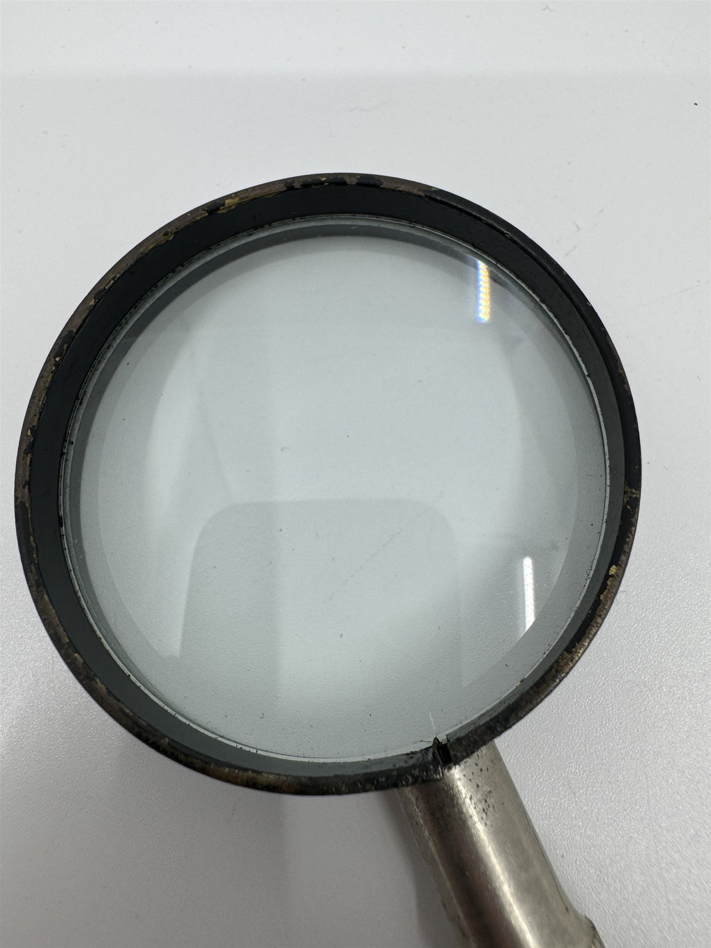 Vintage ATCO USA Magnifying Glass Reading Glass Black 2" Diameter (6" Tall)