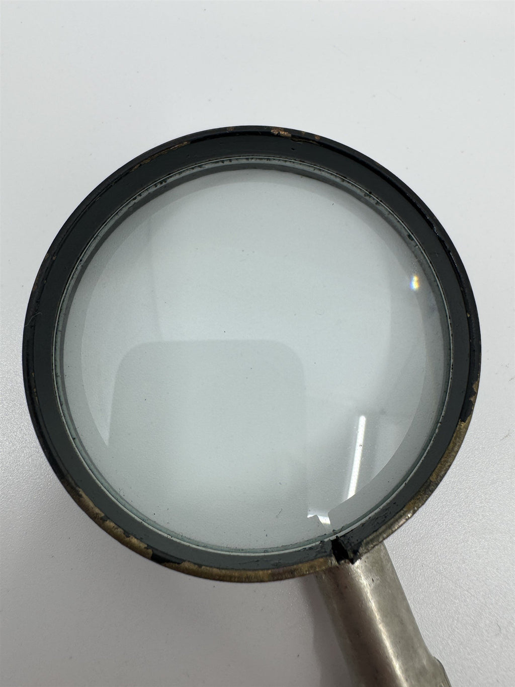 Vintage ATCO USA Magnifying Glass Reading Glass Black 2" Diameter (6" Tall)