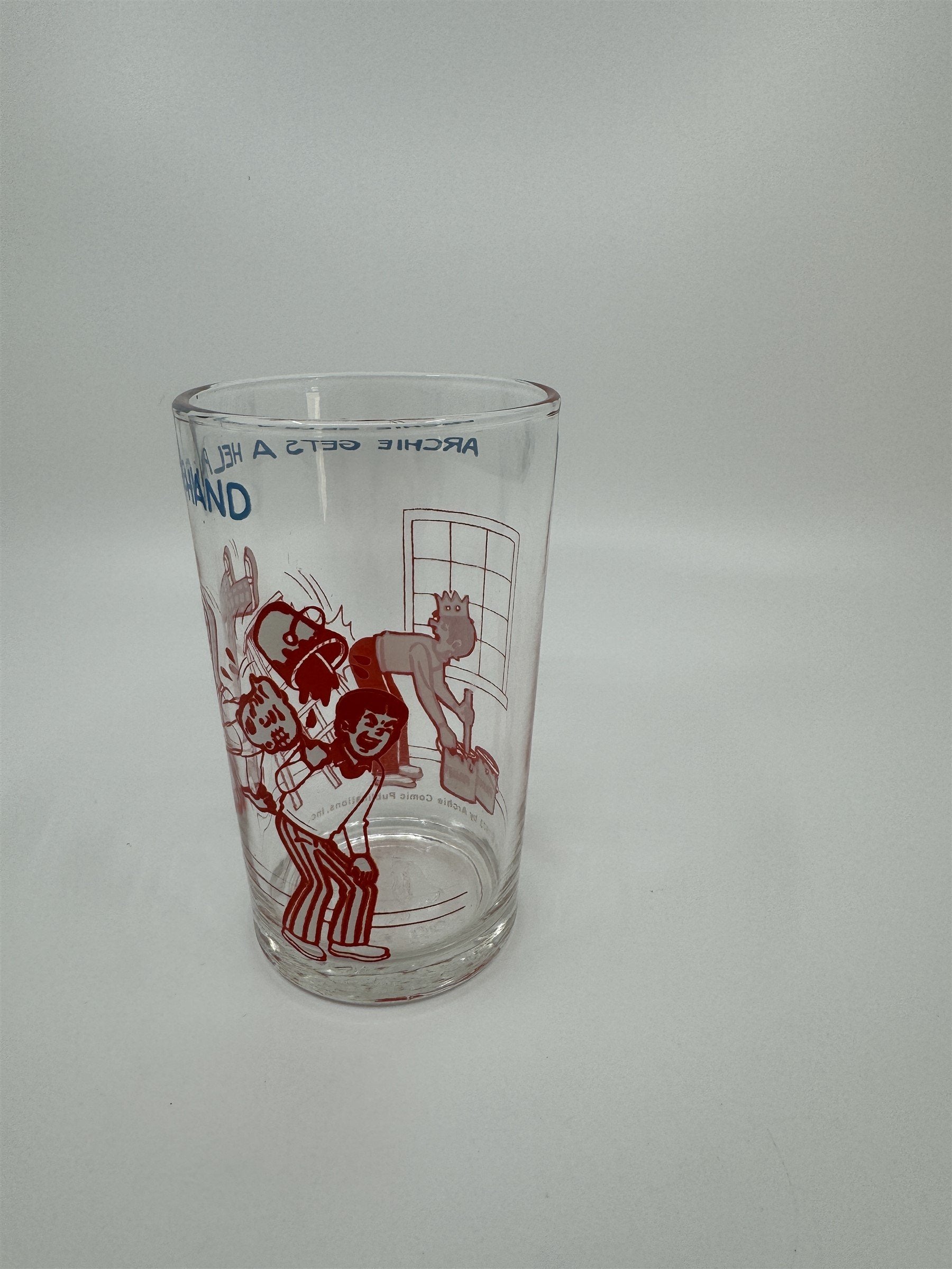 Vintage 1973 Archie Comic Jelly Glass Archie Gets a Helping Hand