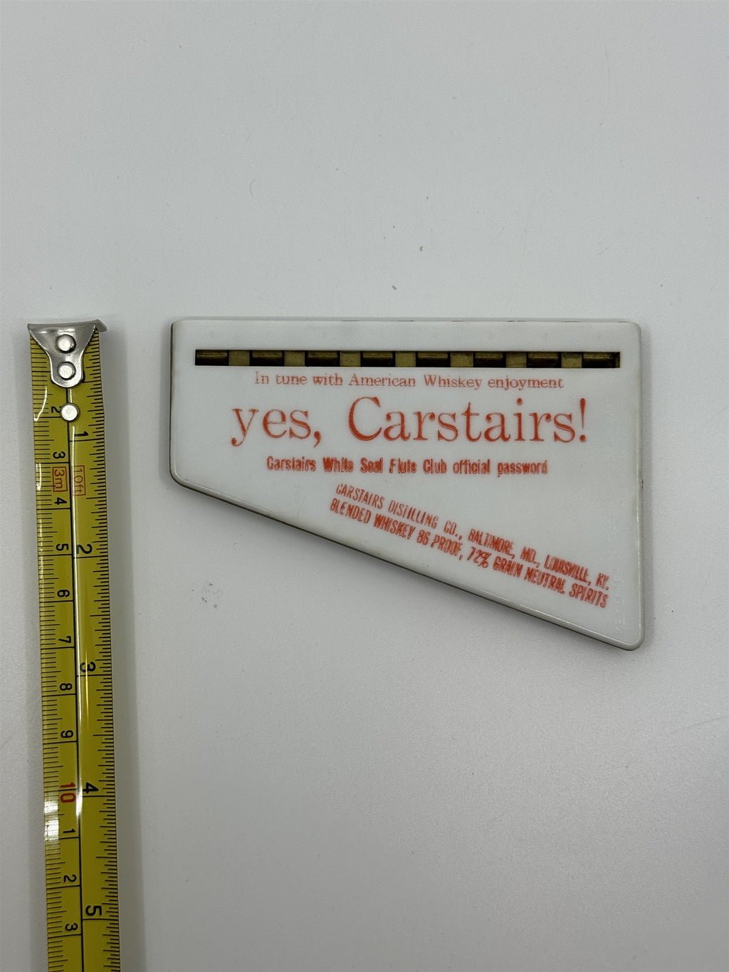 Vintage Carstairs Distilling Co American Whiskey Advertising Whistle Flute