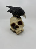 7" Skull /w Crow and Spider Resin Statue Figurine Home Decor