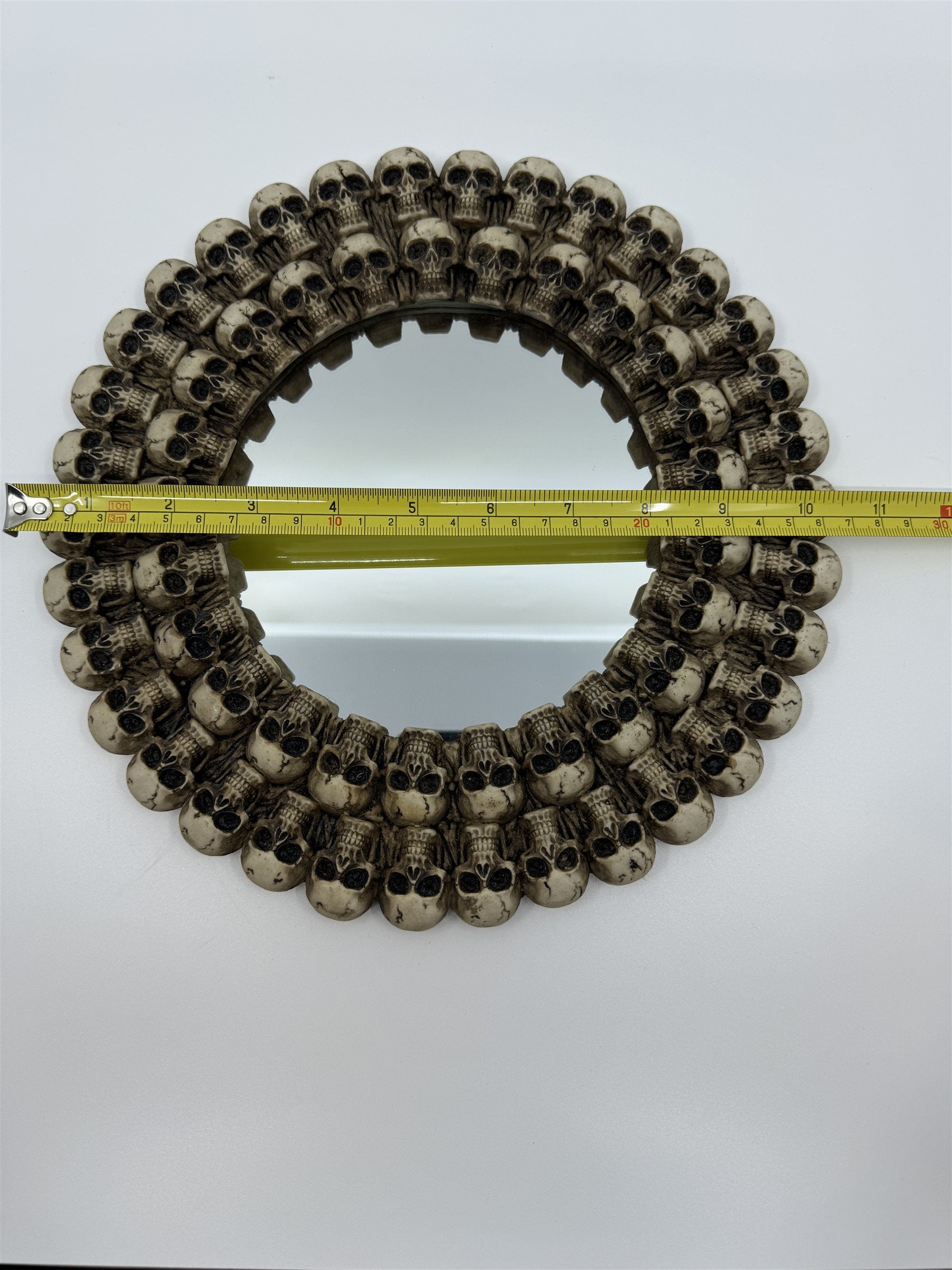 Circular Mirror /w Skull Heads Adornments All Around Zombie Corpses Death Mirror