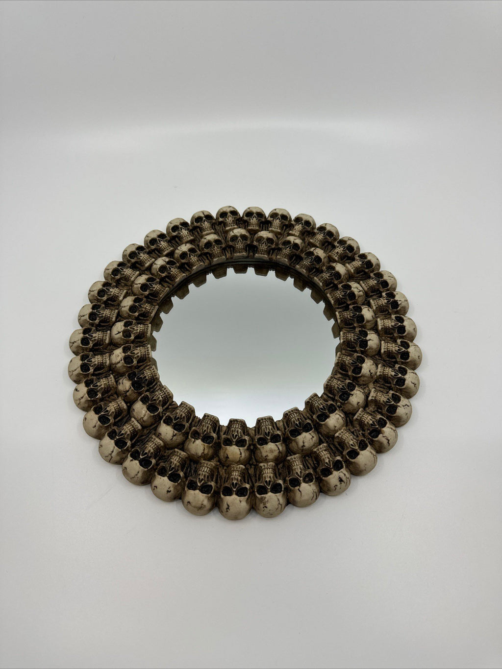 Circular Mirror /w Skull Heads Adornments All Around Zombie Corpses Death Mirror