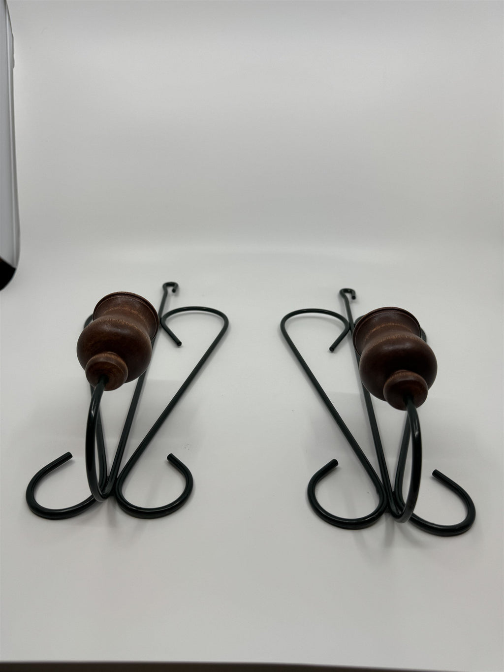 Vintage Home Interiors Heart-Shaped Candlestick Wall Sconces Wood Metal Set of 2