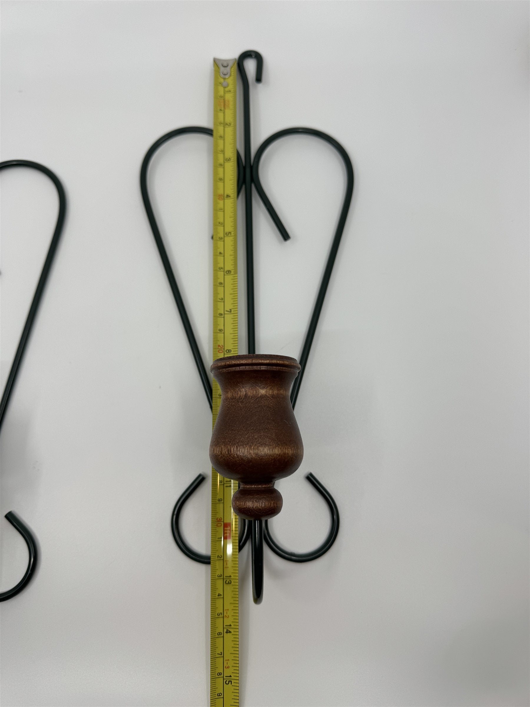 Vintage Home Interiors Heart-Shaped Candlestick Wall Sconces Wood Metal Set of 2
