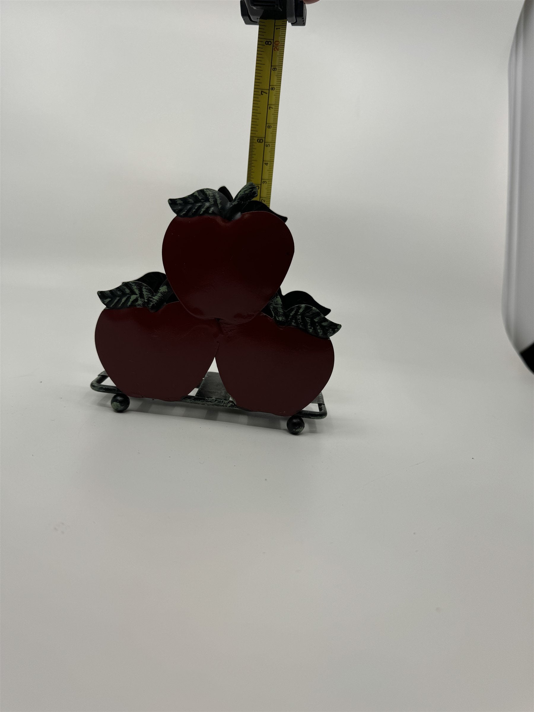 Vintage Home Interiors Apples Napkin Holder Green Metal Applesque