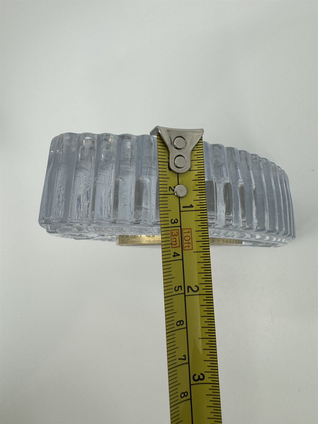 Vintage Crystal Clear 24% Lead Crystal Mantle Desk Clock Teardrop Point Taiwan