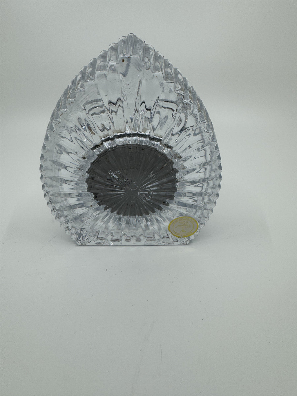 Vintage Crystal Clear 24% Lead Crystal Mantle Desk Clock Teardrop Point Taiwan