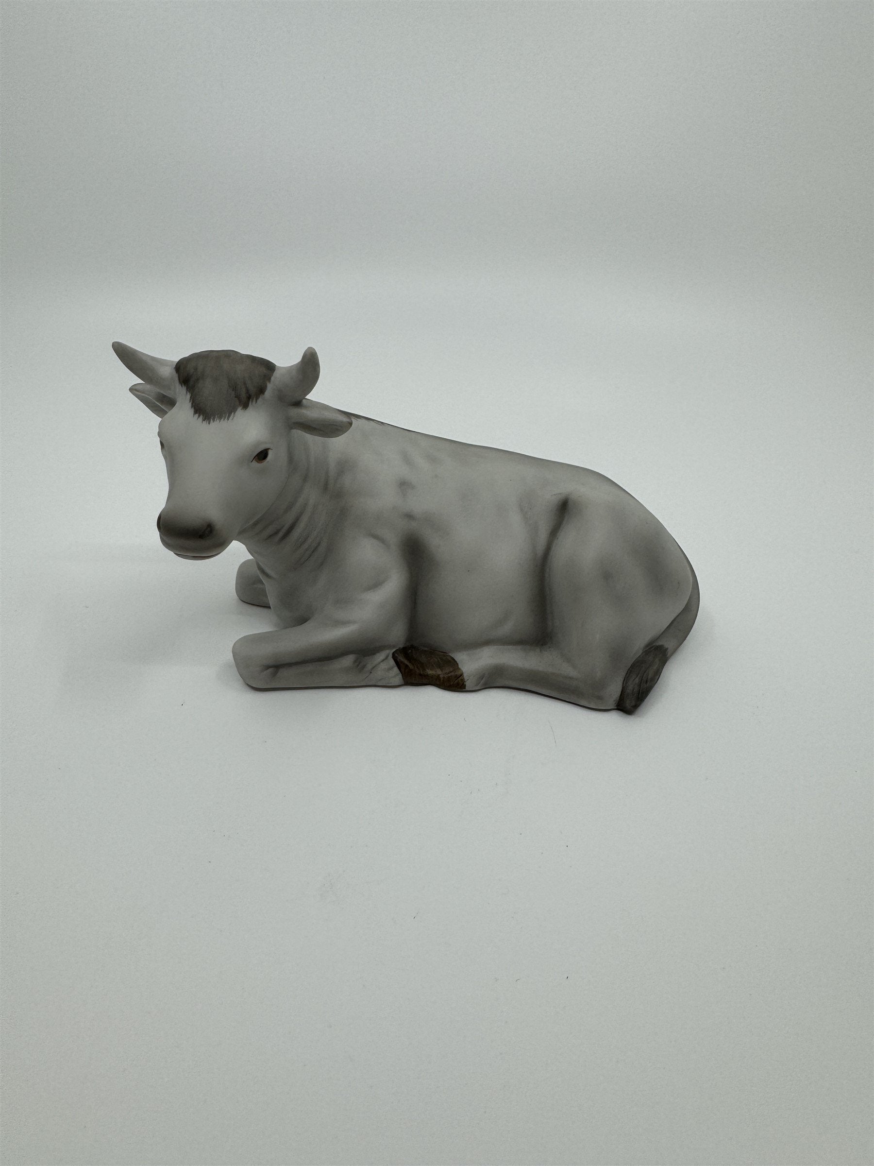 Vintage Homco 5605 Gray Cow Bull With Horns Figurine Homeco Home Interiors