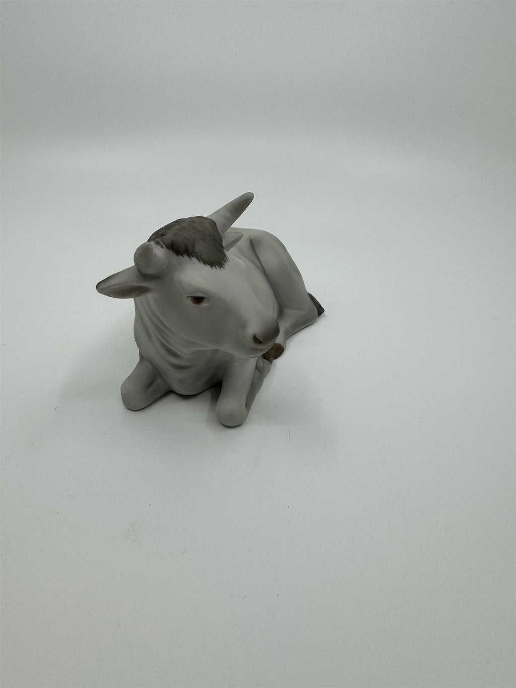 Vintage Homco 5605 Gray Cow Bull With Horns Figurine Homeco Home Interiors