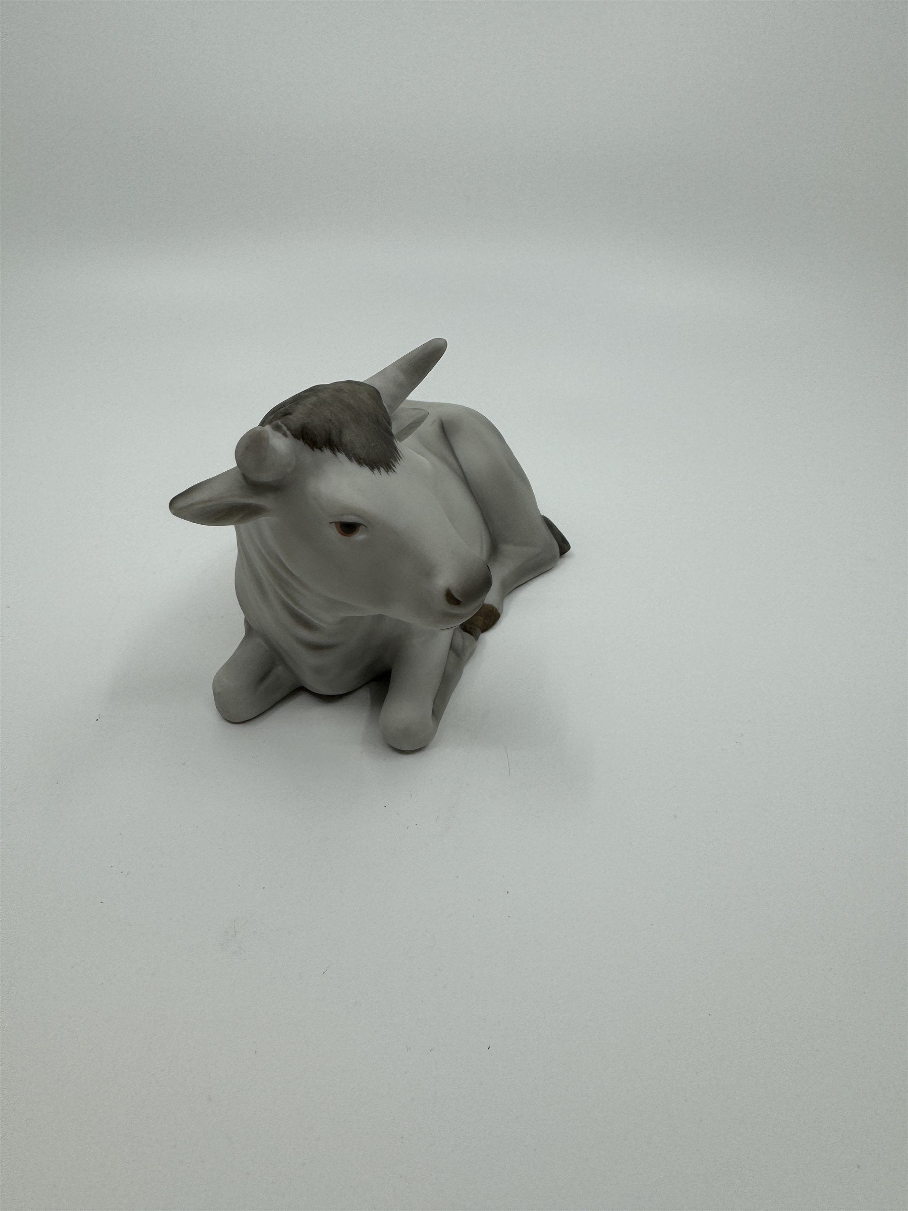 Vintage Homco 5605 Gray Cow Bull With Horns Figurine Homeco Home Interiors