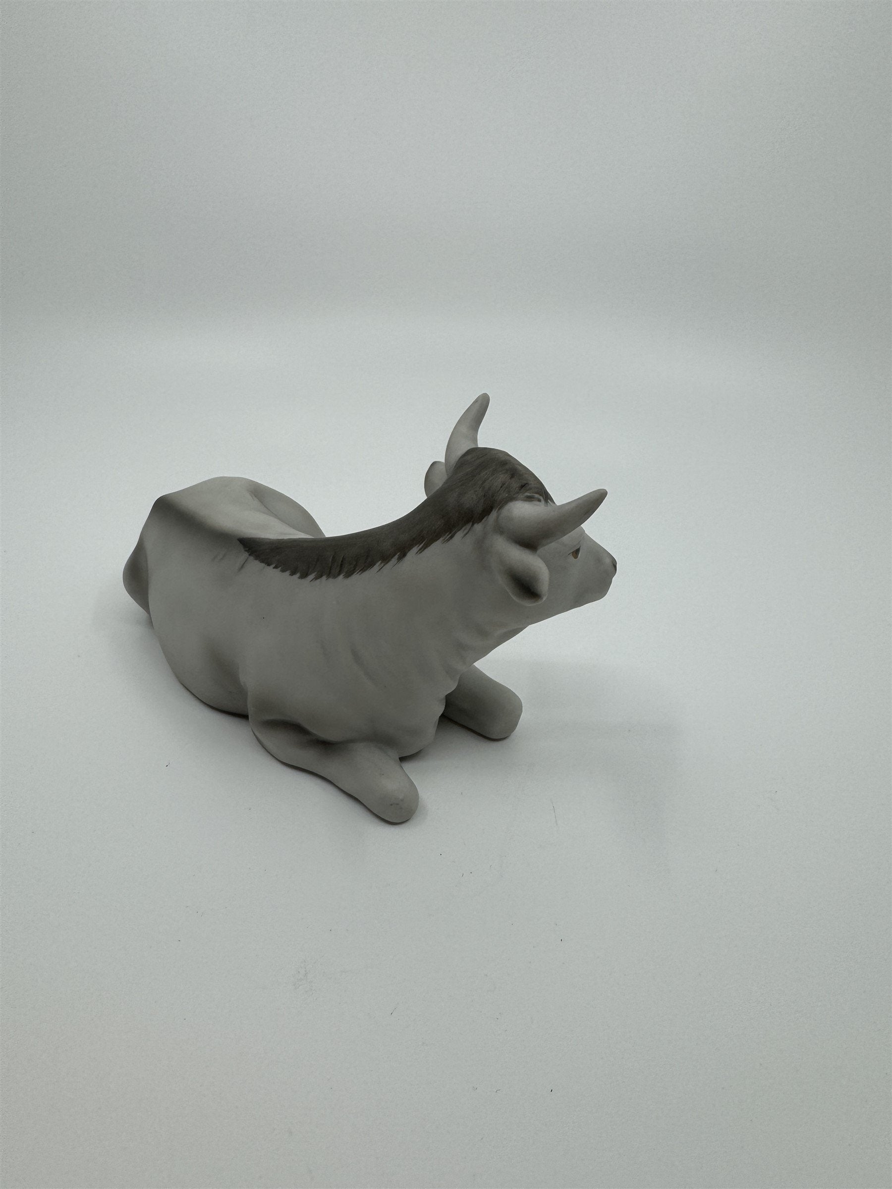 Vintage Homco 5605 Gray Cow Bull With Horns Figurine Homeco Home Interiors