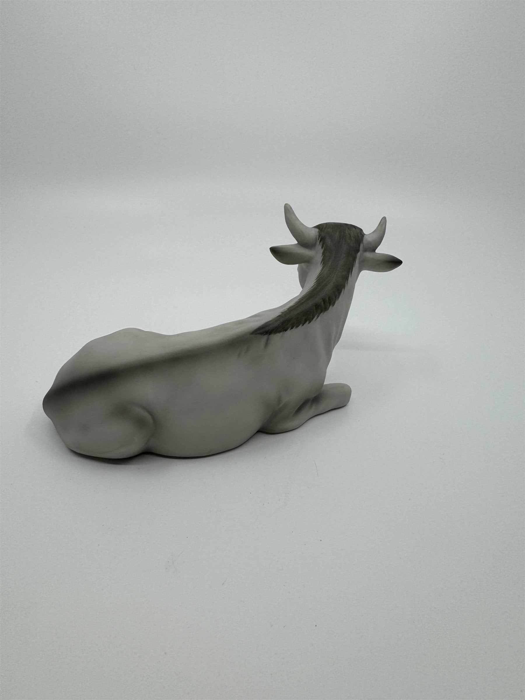 Vintage Homco 5605 Gray Cow Bull With Horns Figurine Homeco Home Interiors