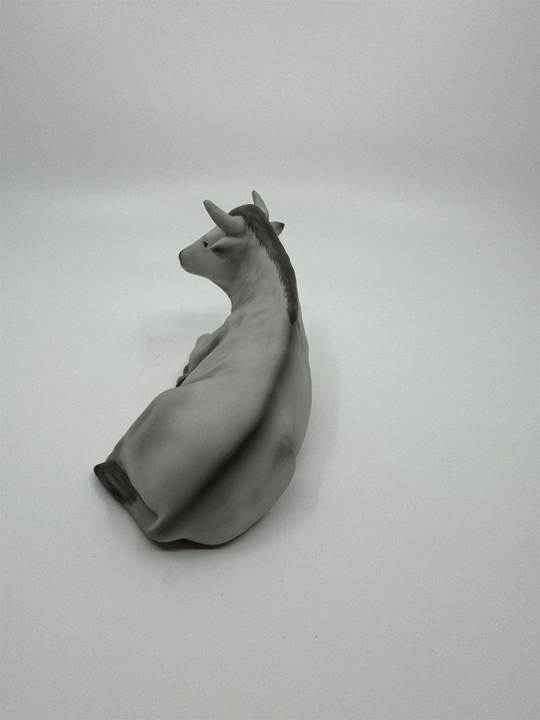 Vintage Homco 5605 Gray Cow Bull With Horns Figurine Homeco Home Interiors