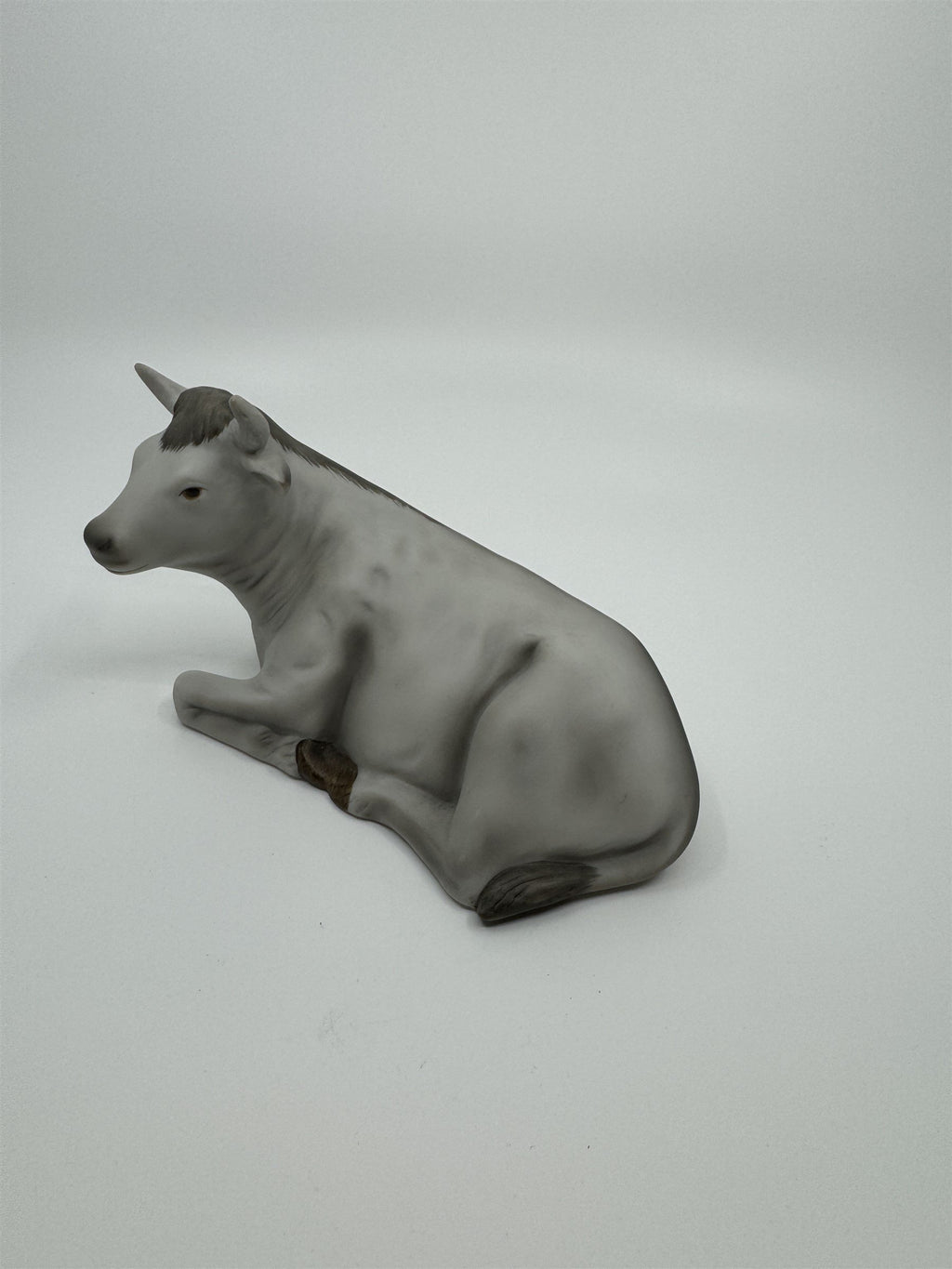 Vintage Homco 5605 Gray Cow Bull With Horns Figurine Homeco Home Interiors