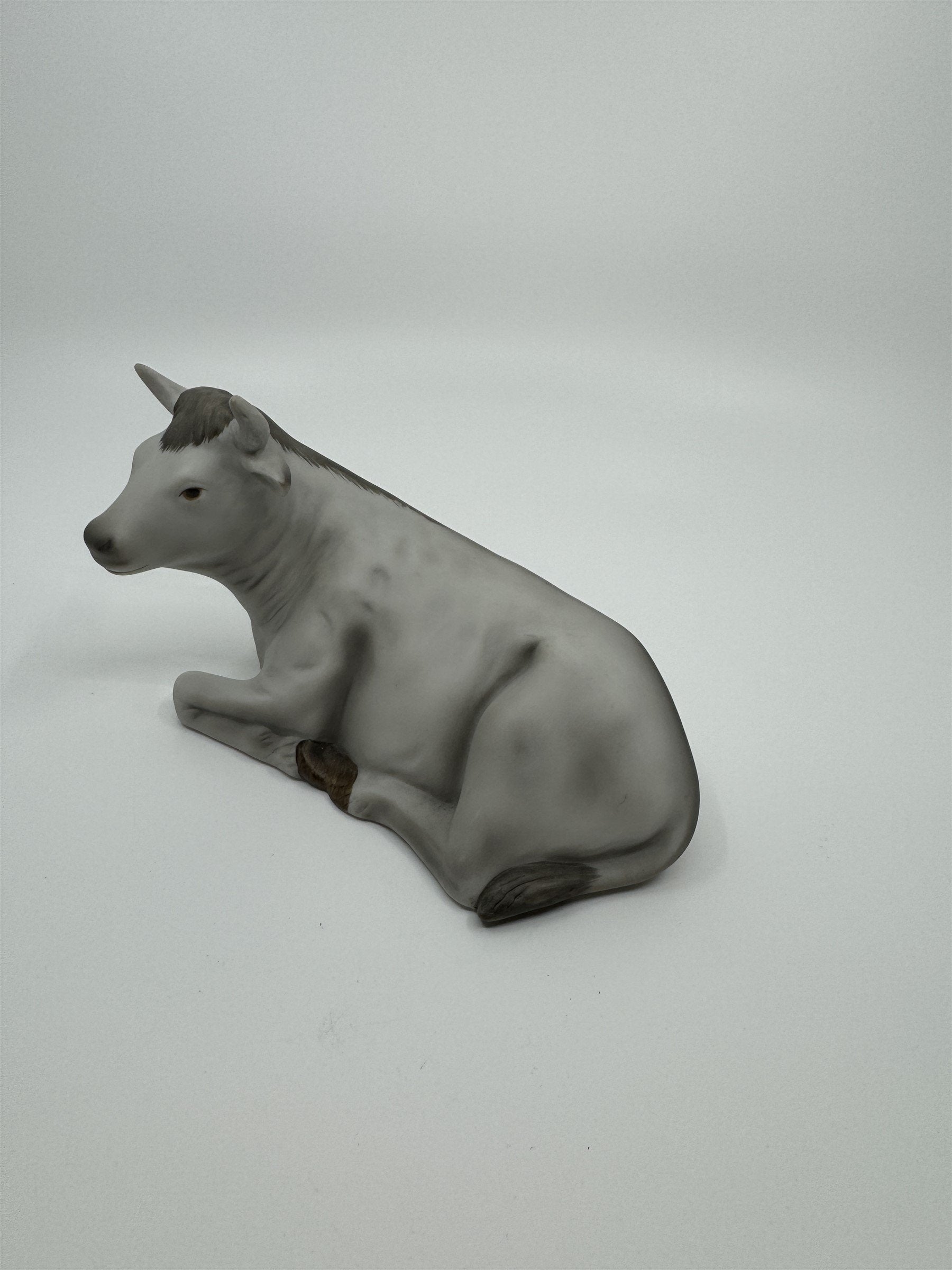 Vintage Homco 5605 Gray Cow Bull With Horns Figurine Homeco Home Interiors