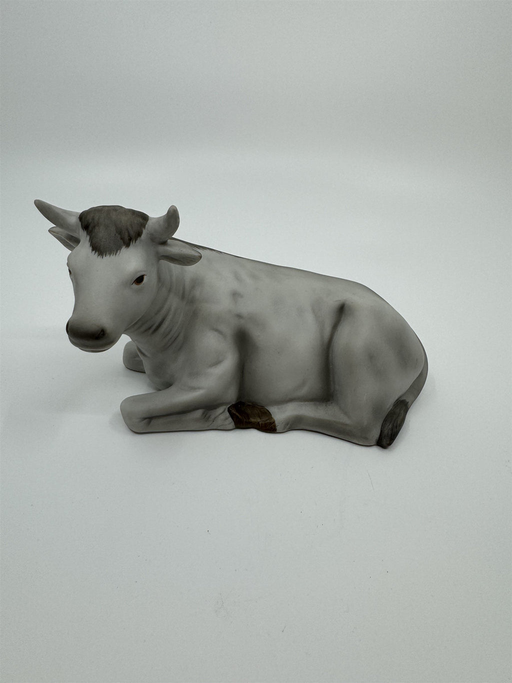 Vintage Homco 5605 Gray Cow Bull With Horns Figurine Homeco Home Interiors