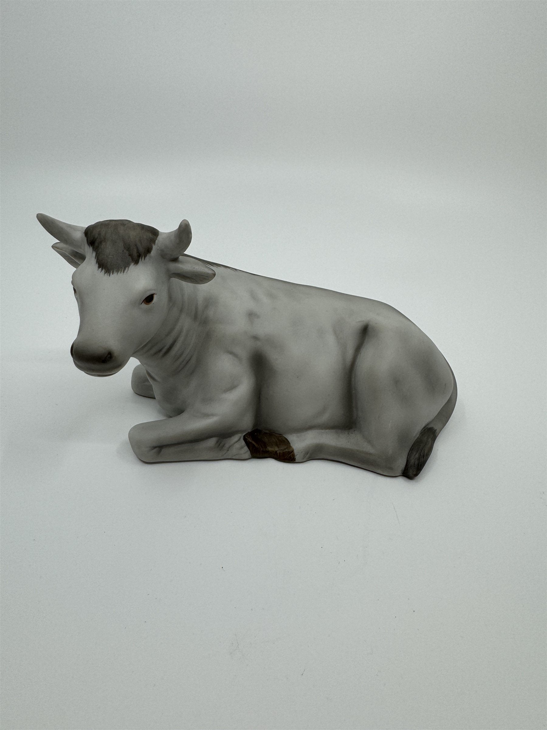 Vintage Homco 5605 Gray Cow Bull With Horns Figurine Homeco Home Interiors