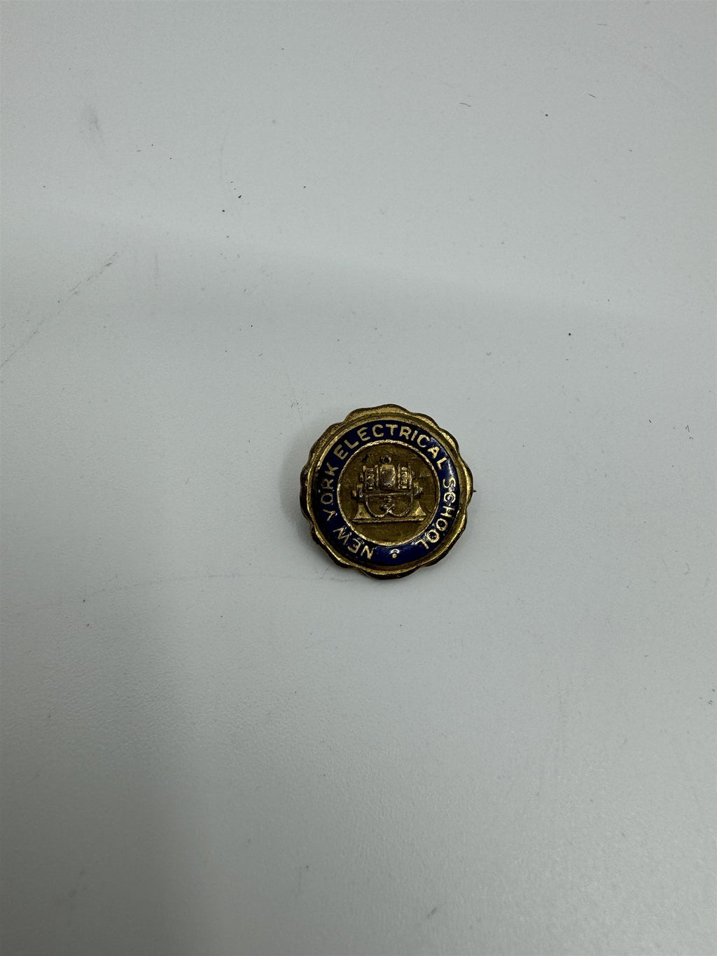 Vtg New York Electrical School Pinback Lapel Service Award Badge Memorabilia