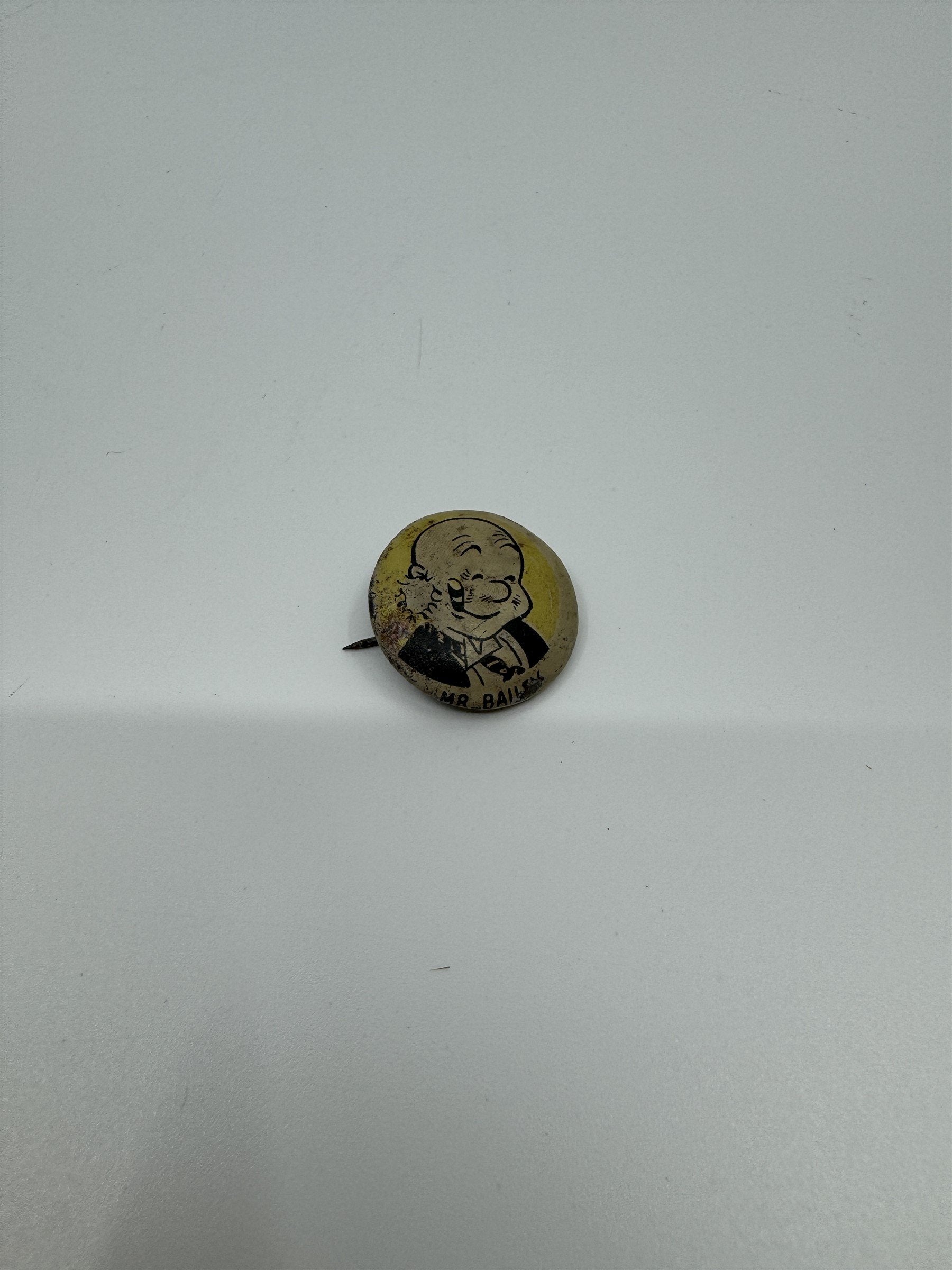 Vintage Kellogg's Pep Pin-Back Mr Bailey 1946 Cartoon Comic Pin