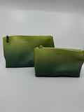 Set of 2 Small and Large La Mer Cosmetics Promo Makeup Bags in Green Hombre