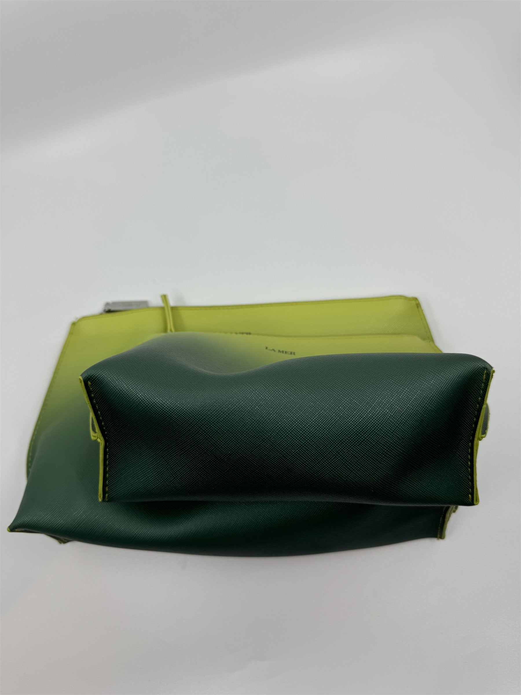 Set of 2 Small and Large La Mer Cosmetics Promo Makeup Bags in Green Hombre