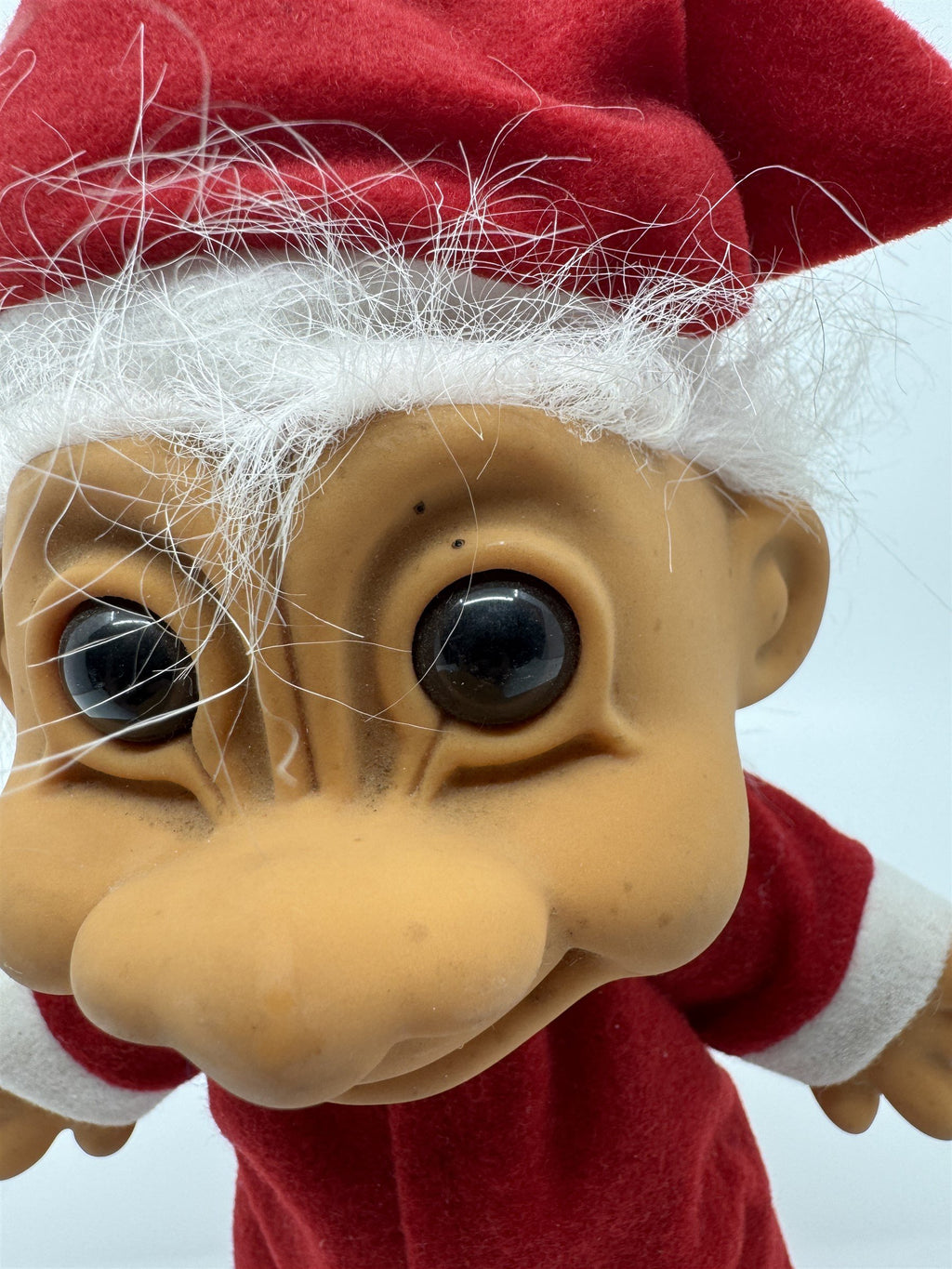 Vintage Russ Berrie 8-1/2" Tall Troll Doll Old Man Santa Claud Pajamas Hatch Hat