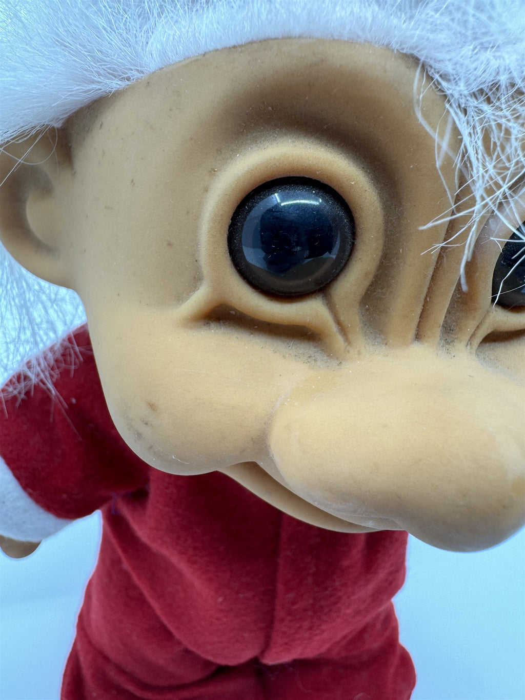 Vintage Russ Berrie 8-1/2" Tall Troll Doll Old Man Santa Claud Pajamas Hatch Hat