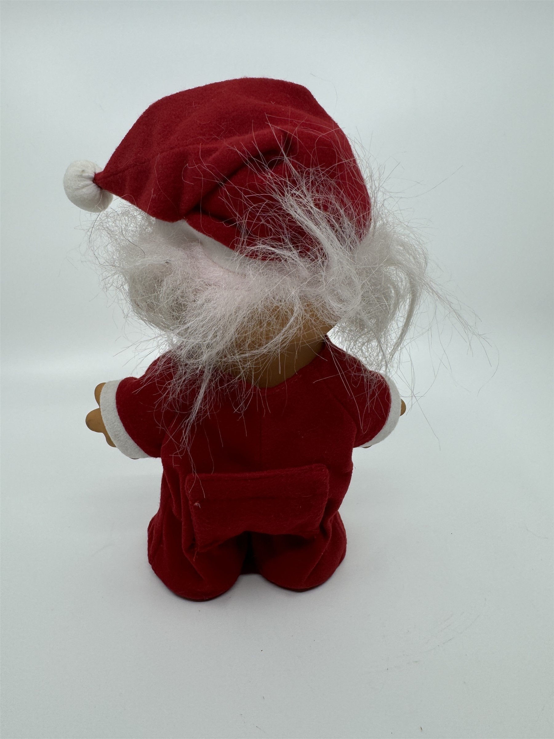 Vintage Russ Berrie 8-1/2" Tall Troll Doll Old Man Santa Claud Pajamas Hatch Hat