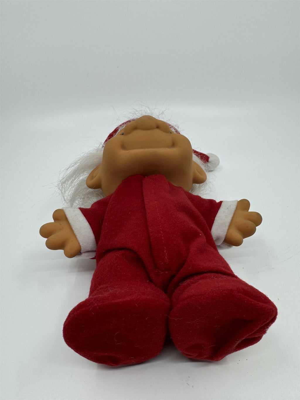 Vintage Russ Berrie 8-1/2" Tall Troll Doll Old Man Santa Claud Pajamas Hatch Hat