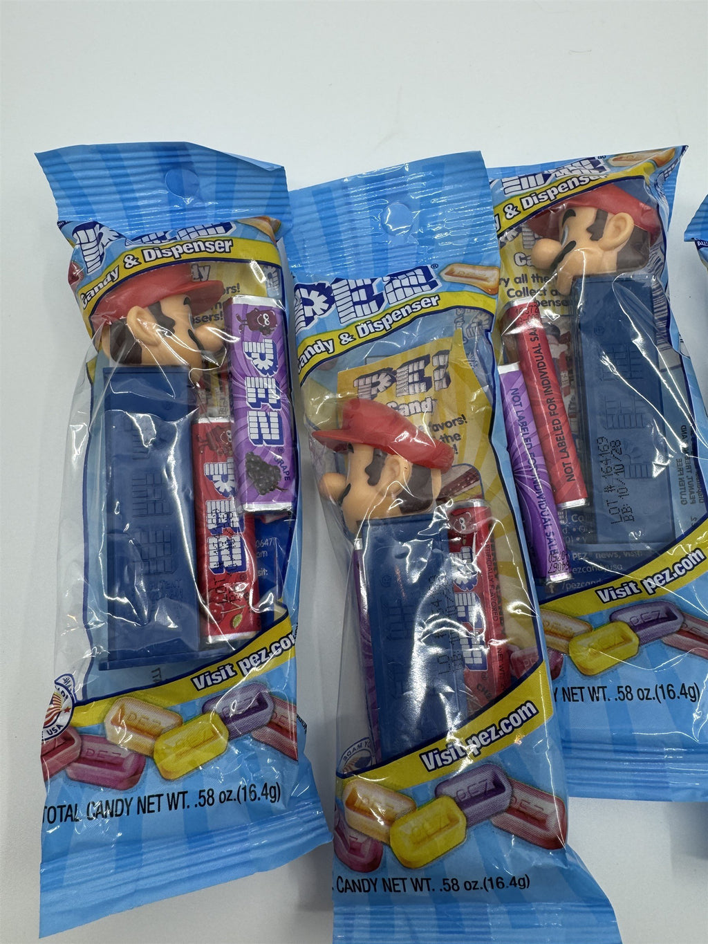 Lot of 6 Super Smash Brothers Pez Dispensers - 4x Mario & 2x Luigi NEW Exp 10/28