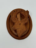 Vintage Wooden Canadian Deer Wall Note Clip Card Holder Made in Canada