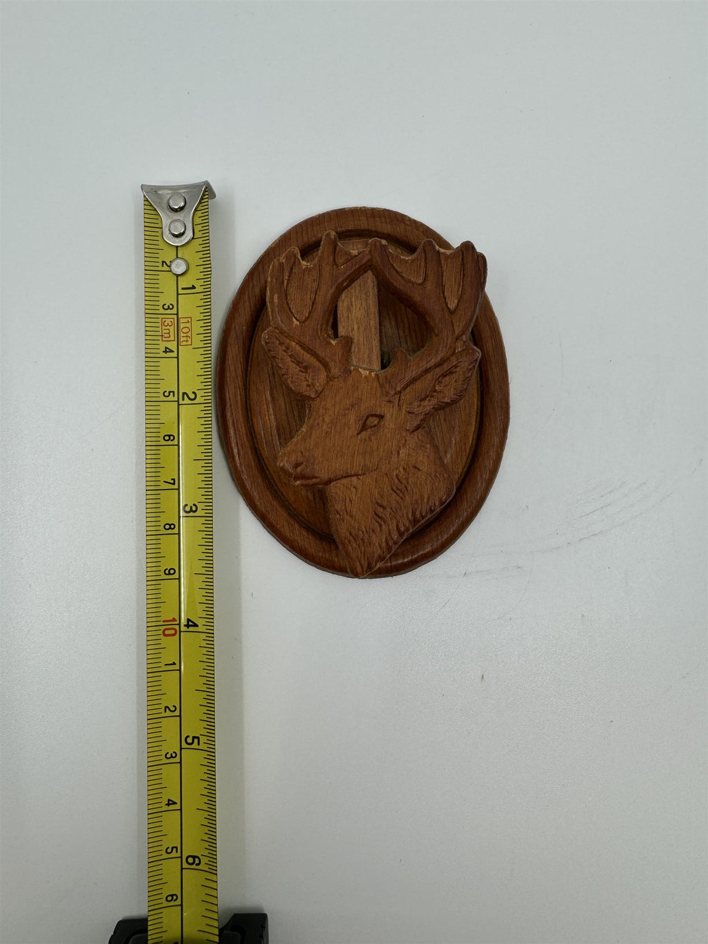 Vintage Wooden Canadian Deer Wall Note Clip Card Holder Made in Canada