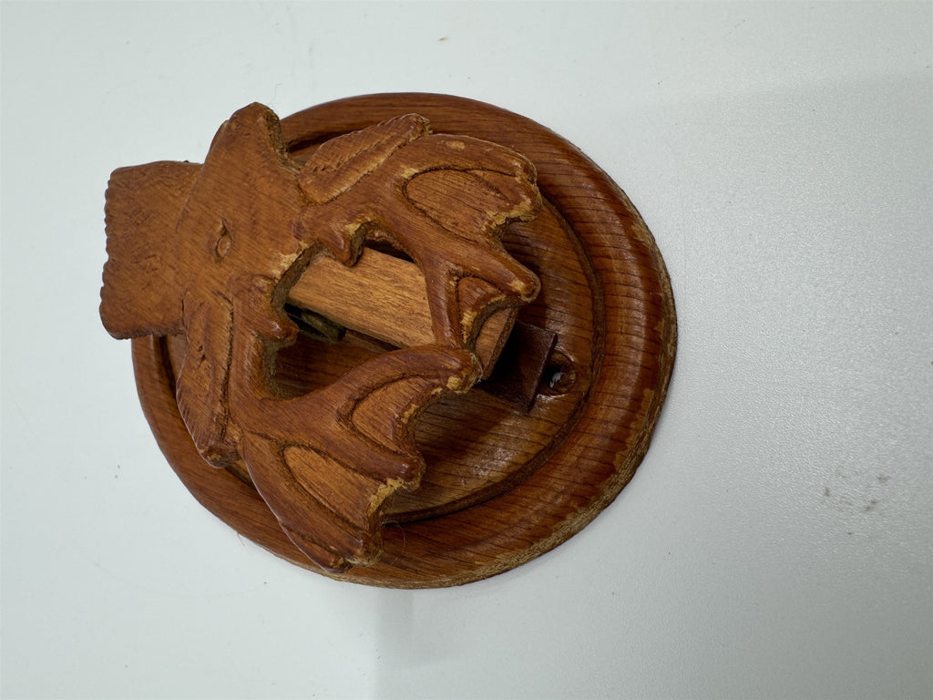 Vintage Wooden Canadian Deer Wall Note Clip Card Holder Made in Canada