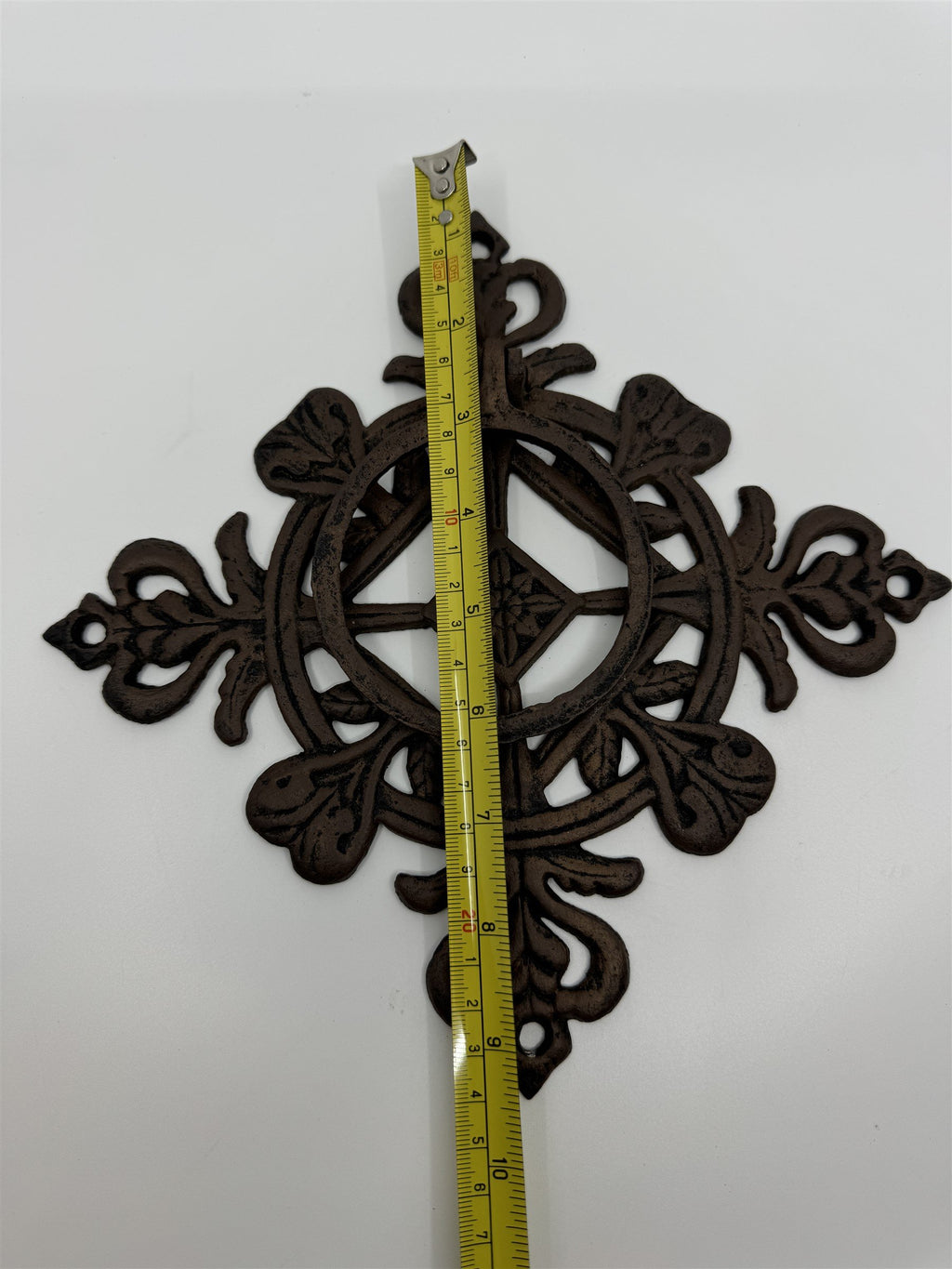 Antique Cast Iron Door Knocker 9.5" WIDE Vintage Metal Ring Architectural