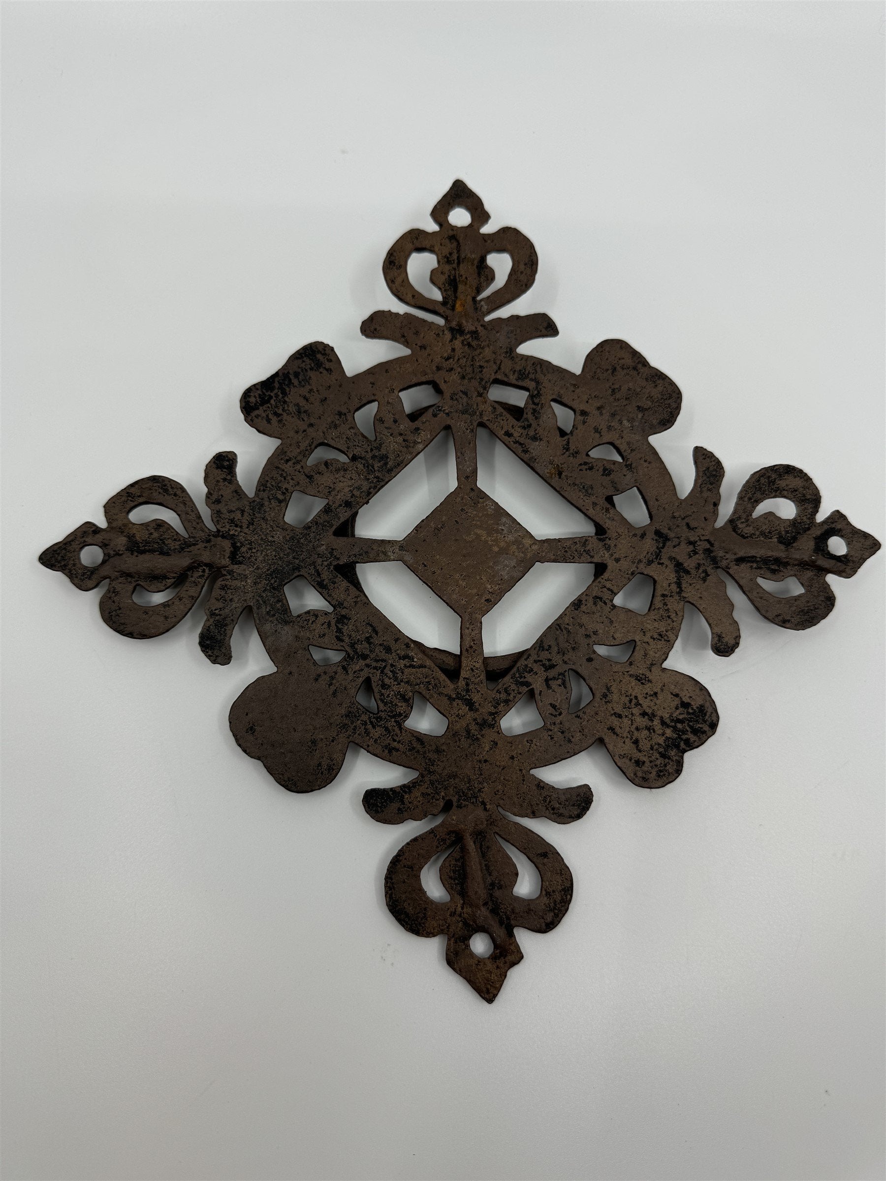 Antique Cast Iron Door Knocker 9.5" WIDE Vintage Metal Ring Architectural