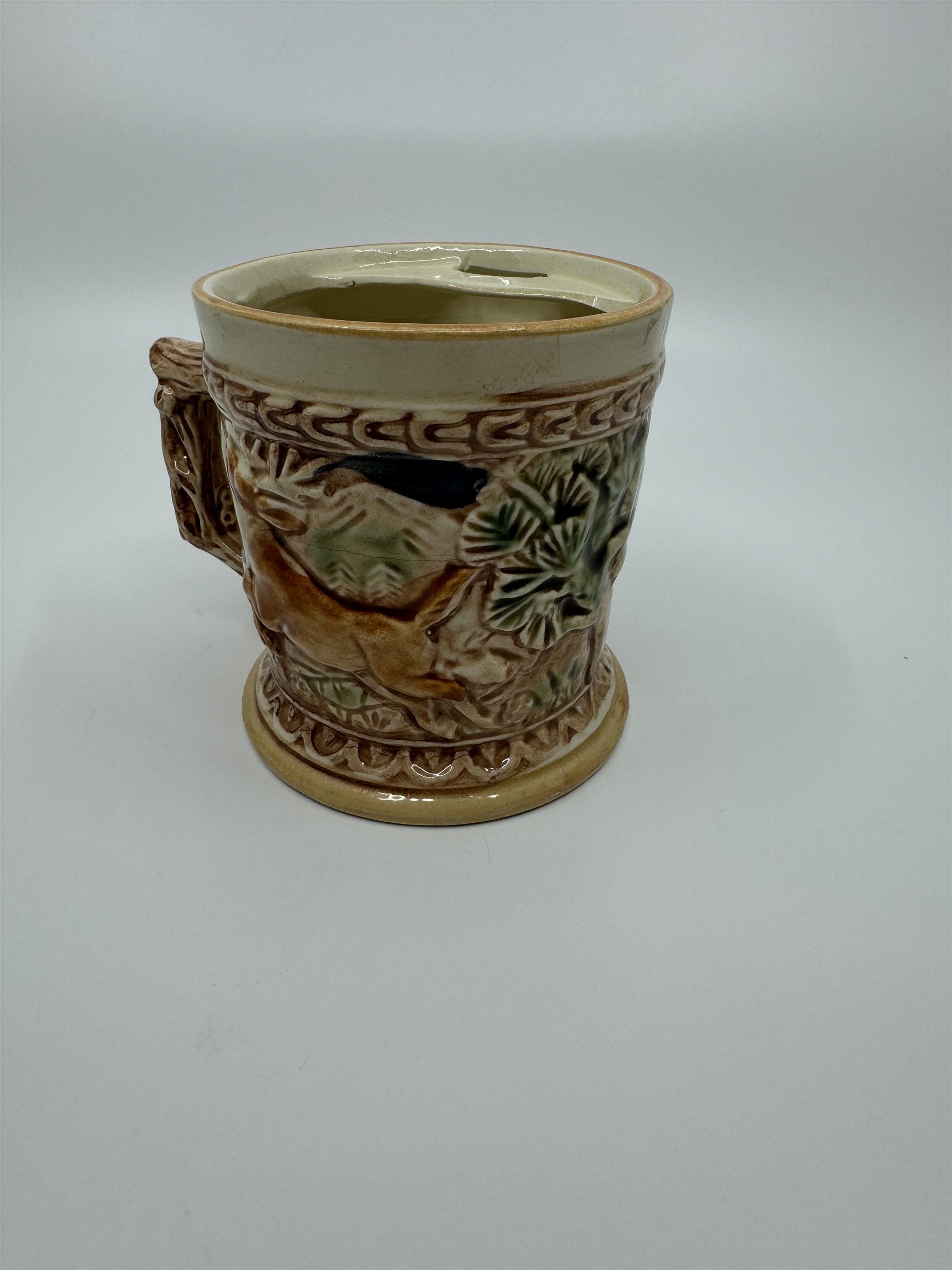 Vintage Tavern Style Mustache Stein Glazed Ceramic Made In Japan