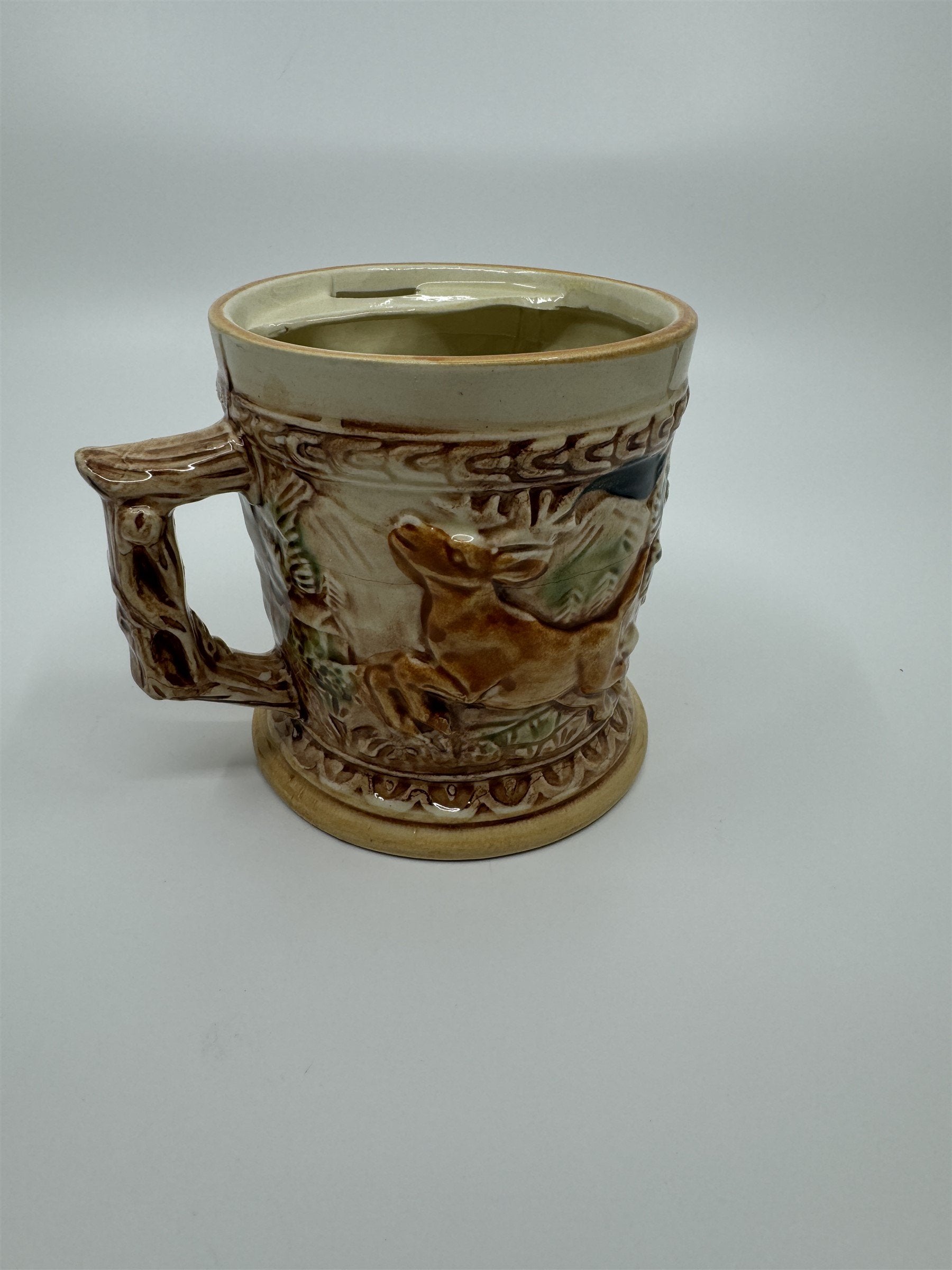 Vintage Tavern Style Mustache Stein Glazed Ceramic Made In Japan