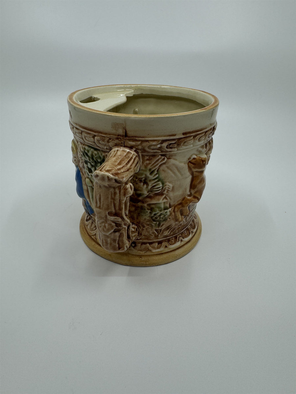 Vintage Tavern Style Mustache Stein Glazed Ceramic Made In Japan