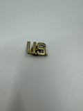 Vintage U.S. Military Screw On Pin Militaria Gold-Toned Metal