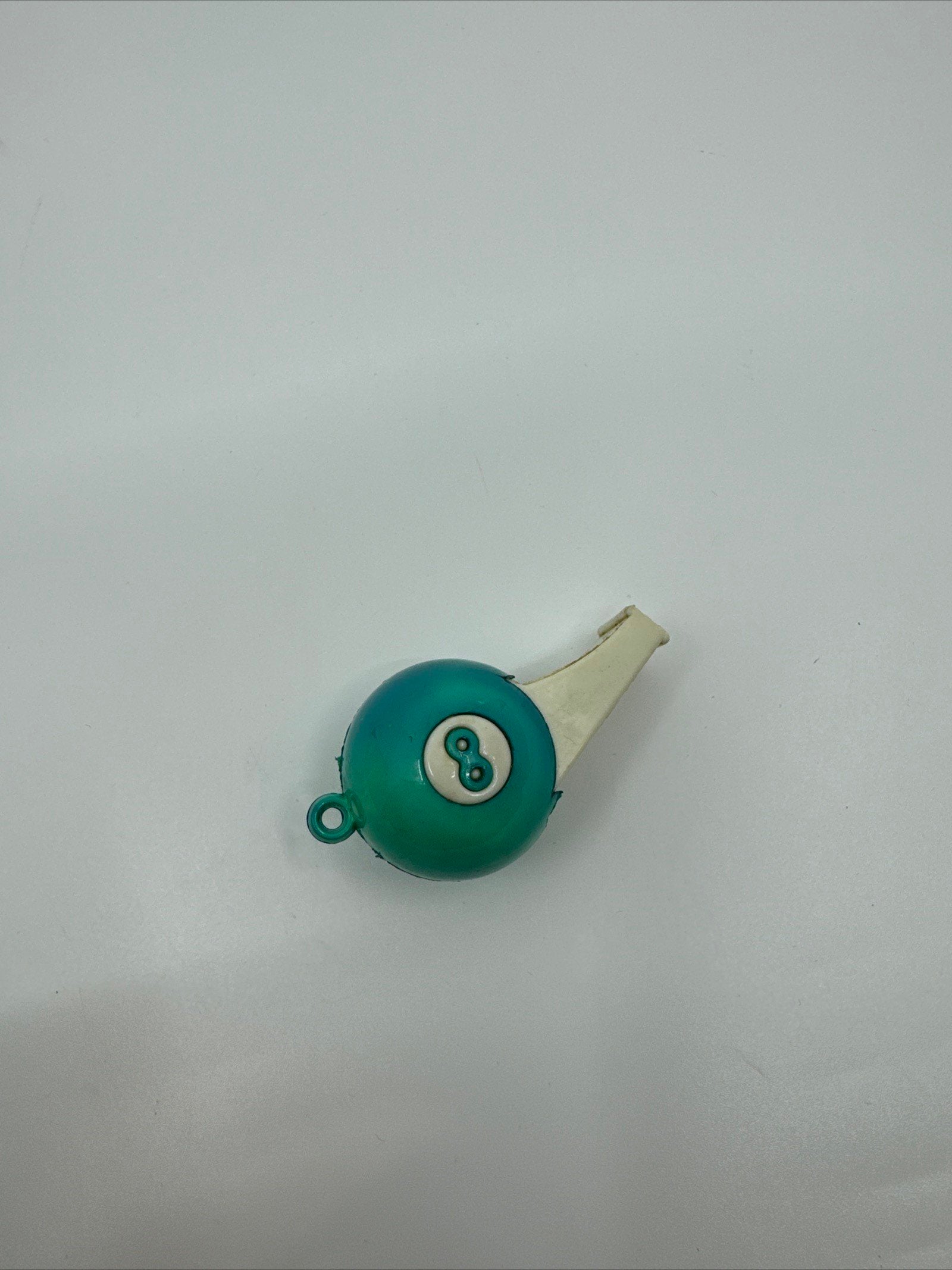 1960's VINTAGE "8 BALL" WHISTLE BLUE-ISH/GREEN COLOR