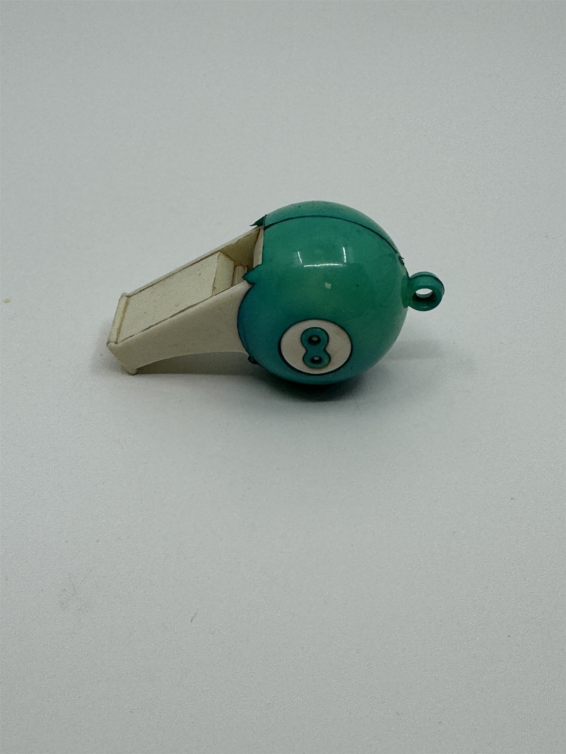 1960's VINTAGE "8 BALL" WHISTLE BLUE-ISH/GREEN COLOR