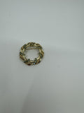 Vintage Gerry's Brooch Pin Gold Tone Holiday Wreath /w Green Accent Gems