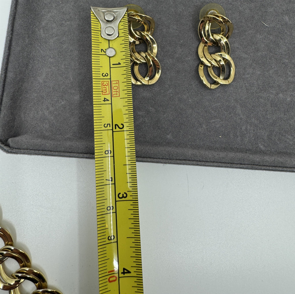 Premium Rope Gold Toned Costume Jewelry JC Penney Necklace and Earrings Set