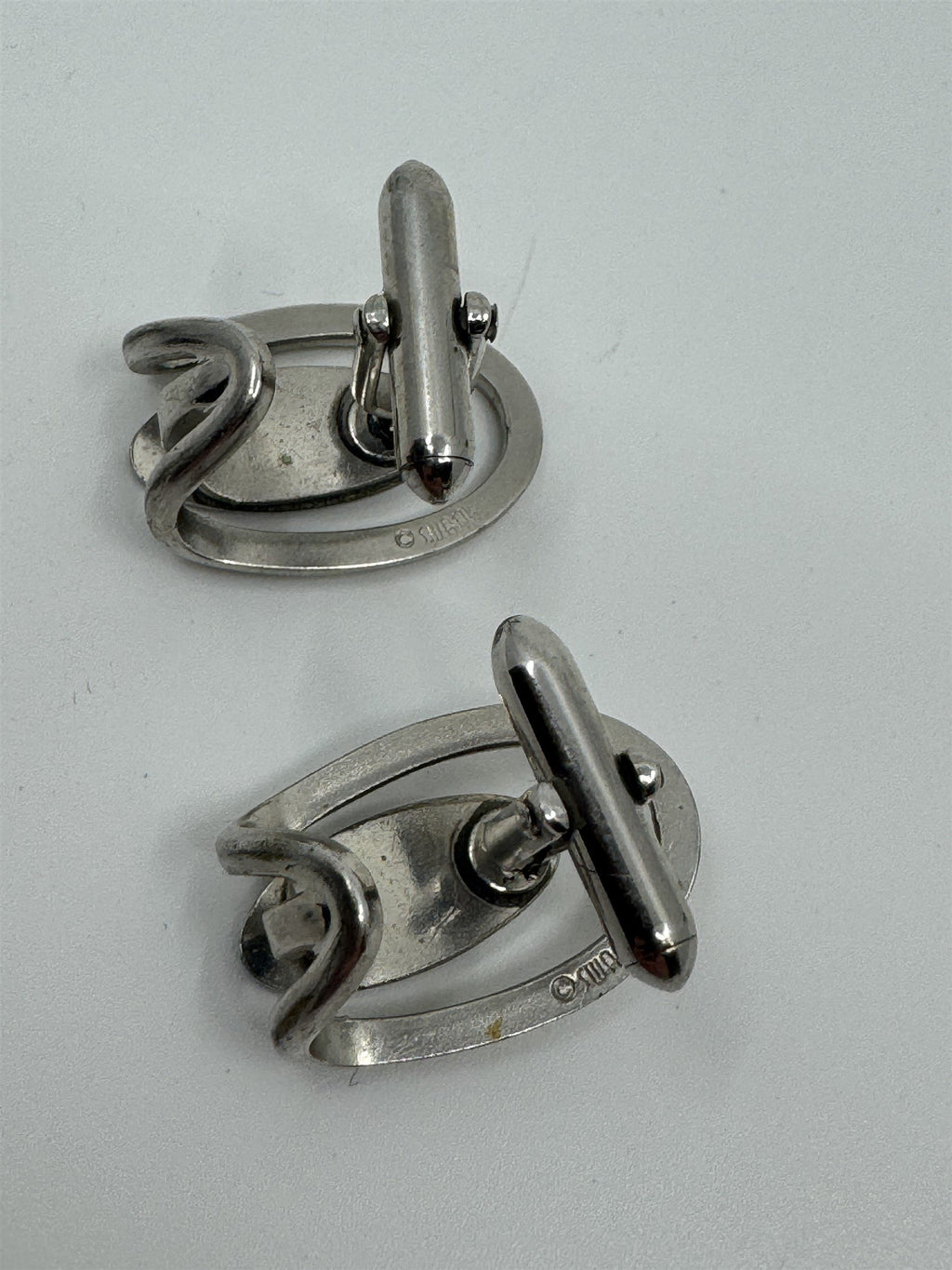 Vintage Swank "D" Cufflinks Silver-Toned Initial