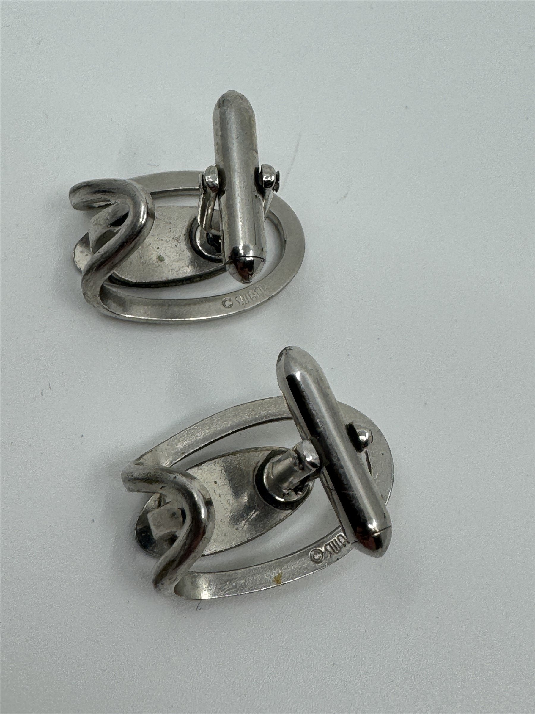Vintage Swank "D" Cufflinks Silver-Toned Initial