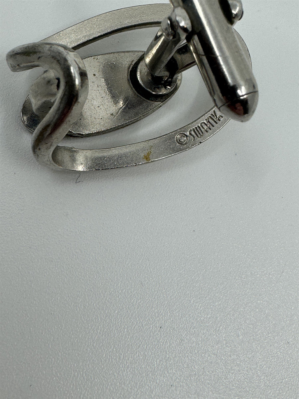Vintage Swank "D" Cufflinks Silver-Toned Initial