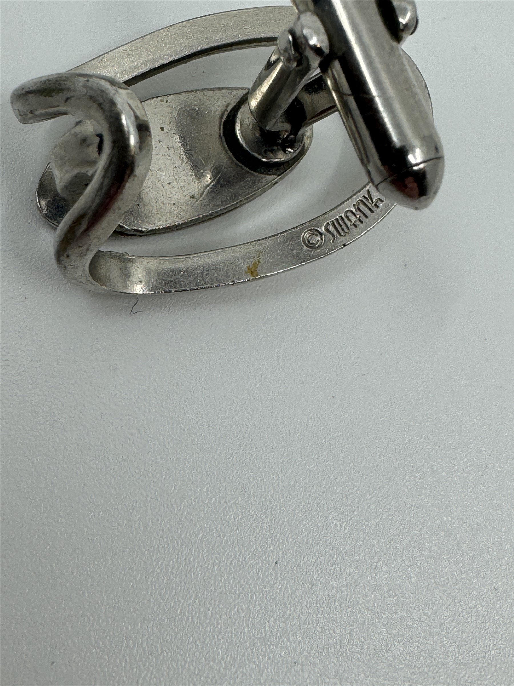 Vintage Swank "D" Cufflinks Silver-Toned Initial