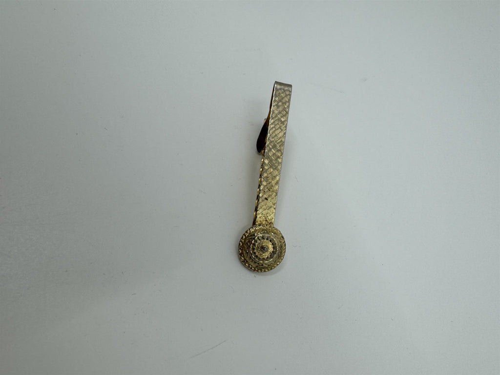 Vintage Tie Bar Tie Clip Gold Toned /w Textured Star Badge (Possibly Swank?)