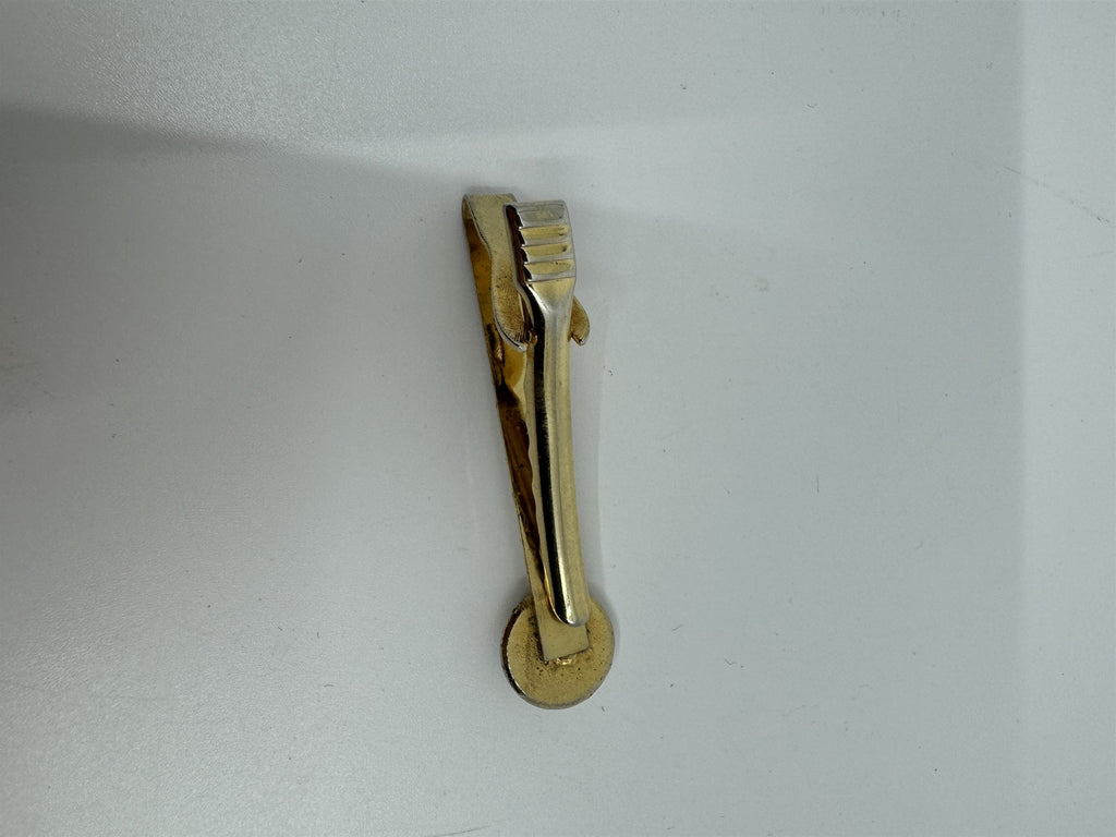 Vintage Tie Bar Tie Clip Gold Toned /w Textured Star Badge (Possibly Swank?)